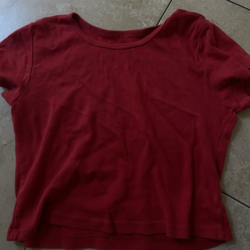 John Galt red crop top